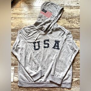 USA Lightweight Hoodie - Size Large (Fits Like Medium)